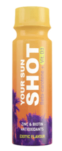 Your Sun Shot > Boisson pour booster votre bronzage, à base de zinc, vitamine D3 et de bêta-carotène