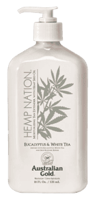 Hemp Nation Eucalyptus & White Tea Body Lotion - Après solaire et prolongateur de bronzage (Australian Gold)