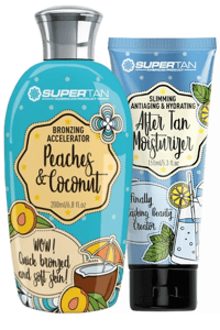 Duopack à prix cassé : Accélérateur "Peaches & Coconut Cream" + Aftertan (Supertan)
