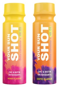 Your Sun Shot Exotic : complément alimentaire bronzage à boire, bêta-carotène et vitamine D3