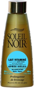 Lait Après-solaire vitaminé aux actifs anti-âge de la marque Soleil Noir