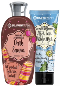 Duopack à prix cassé :  Accélérateur chauffant "Dark Sauna" + Aftertan (Supertan)