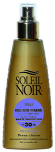 Huile sèche avec protection solaire SPF30 de la marque Soleil Noir