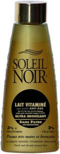 Lait vitaminé aux actifs anti-âge de la marque Soleil Noir