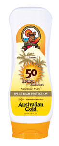 Lotion solaire avec indice de protection de SPF15 à 50 (Australian Gold)